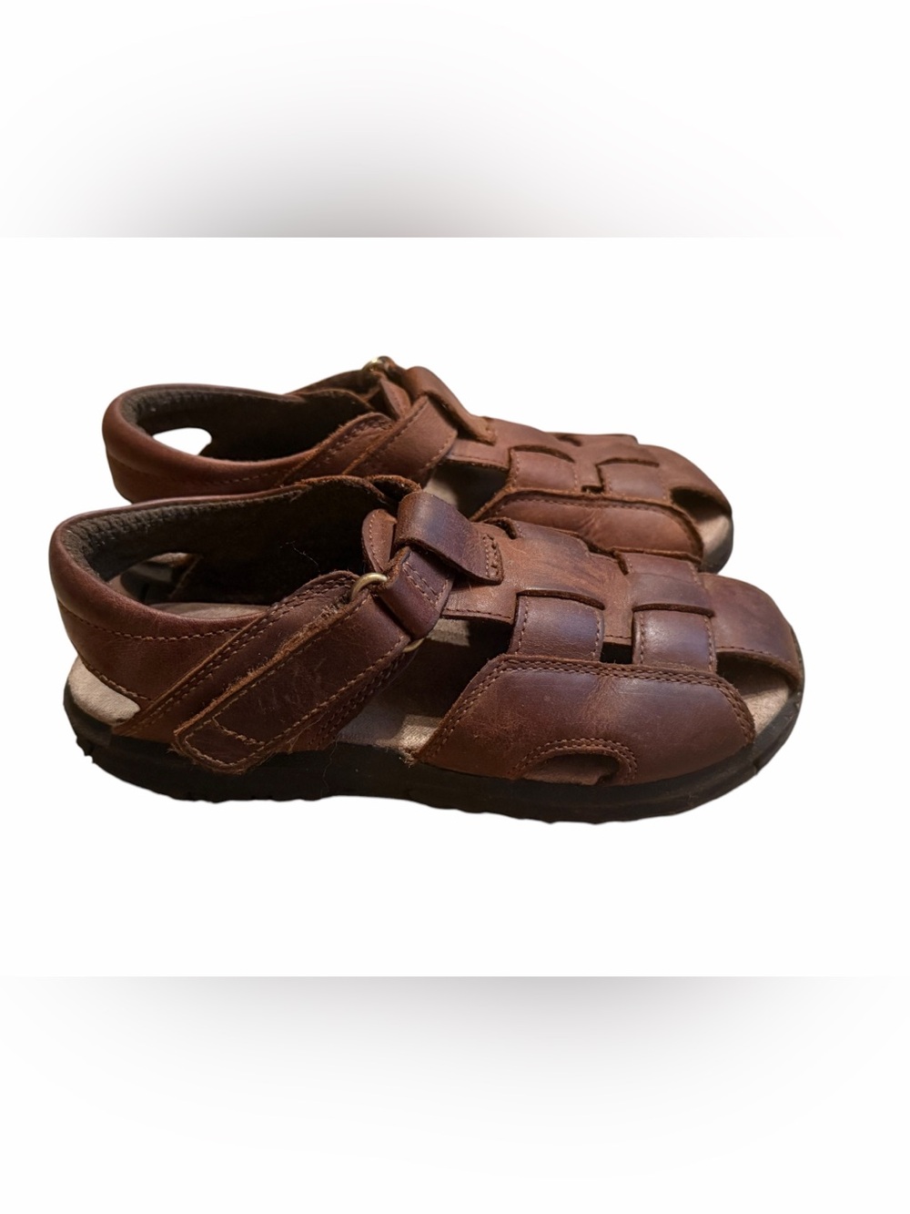 Stride Rite Little Boys Guppy Brown Leather sandal - Picture 3 of 6